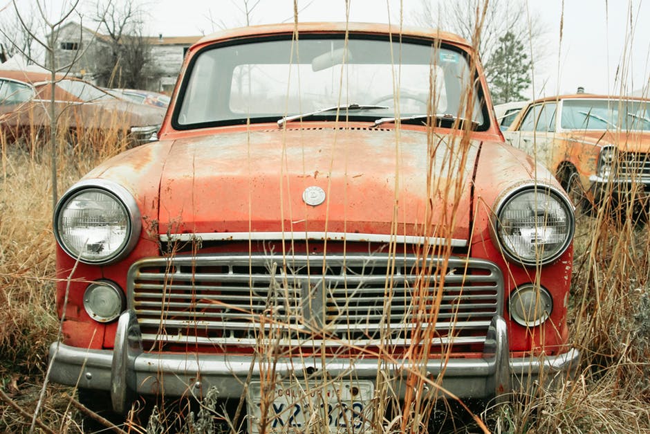 abandoned car